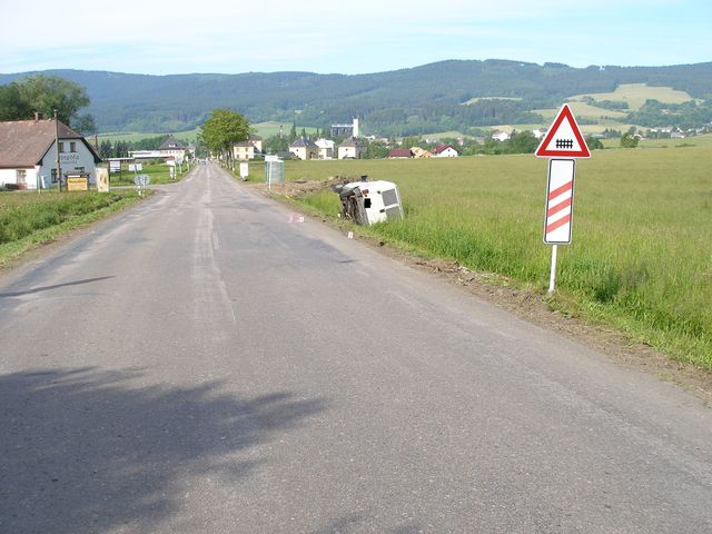 18.6.2009 - u Červené Vody, havárie Fiat Ducato