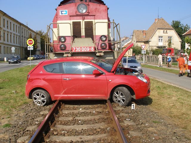 23.9.2009 - Vysoké Mýto, střet Alfa Romeo x vlak