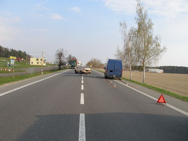 8.4.2009 - u Vysokého Mýta, střet Peugeot Boxer x Š 105