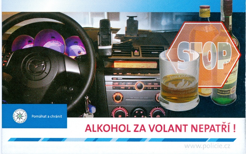 Alkohol za volant nepatří - informativní kartička