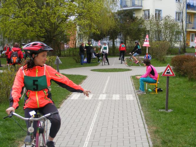 Okresní kolo Dopravní soutěže mladých cyklistů 2015 v Bystřici