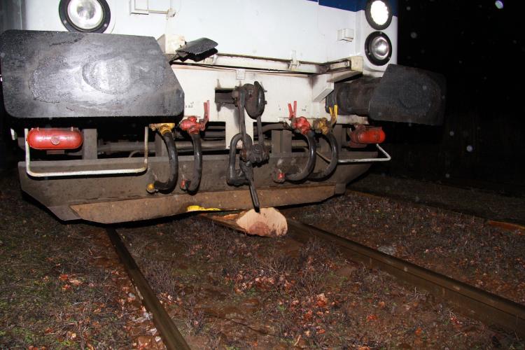 Poškození pluhu vlaku