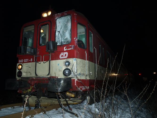 Střet osobního vozidla s vlakem