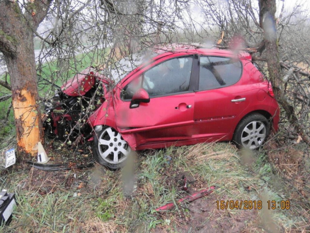 havárie vozidla Peugeot 207