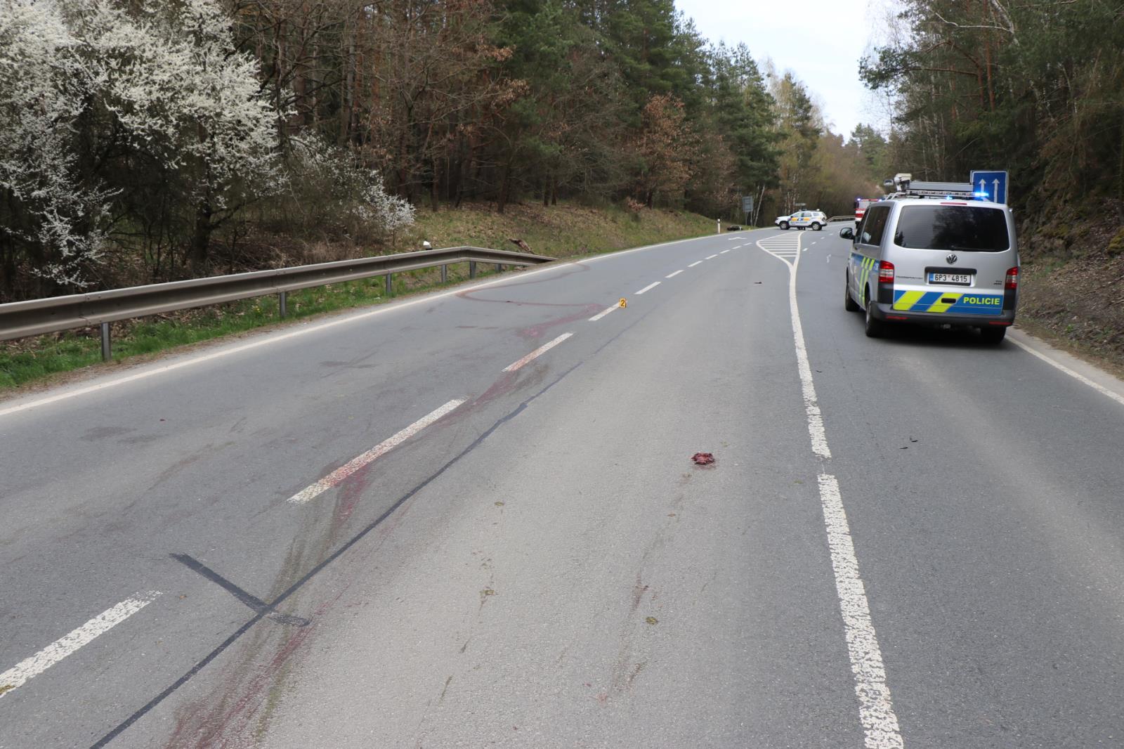 střet motocyklu se zvěří