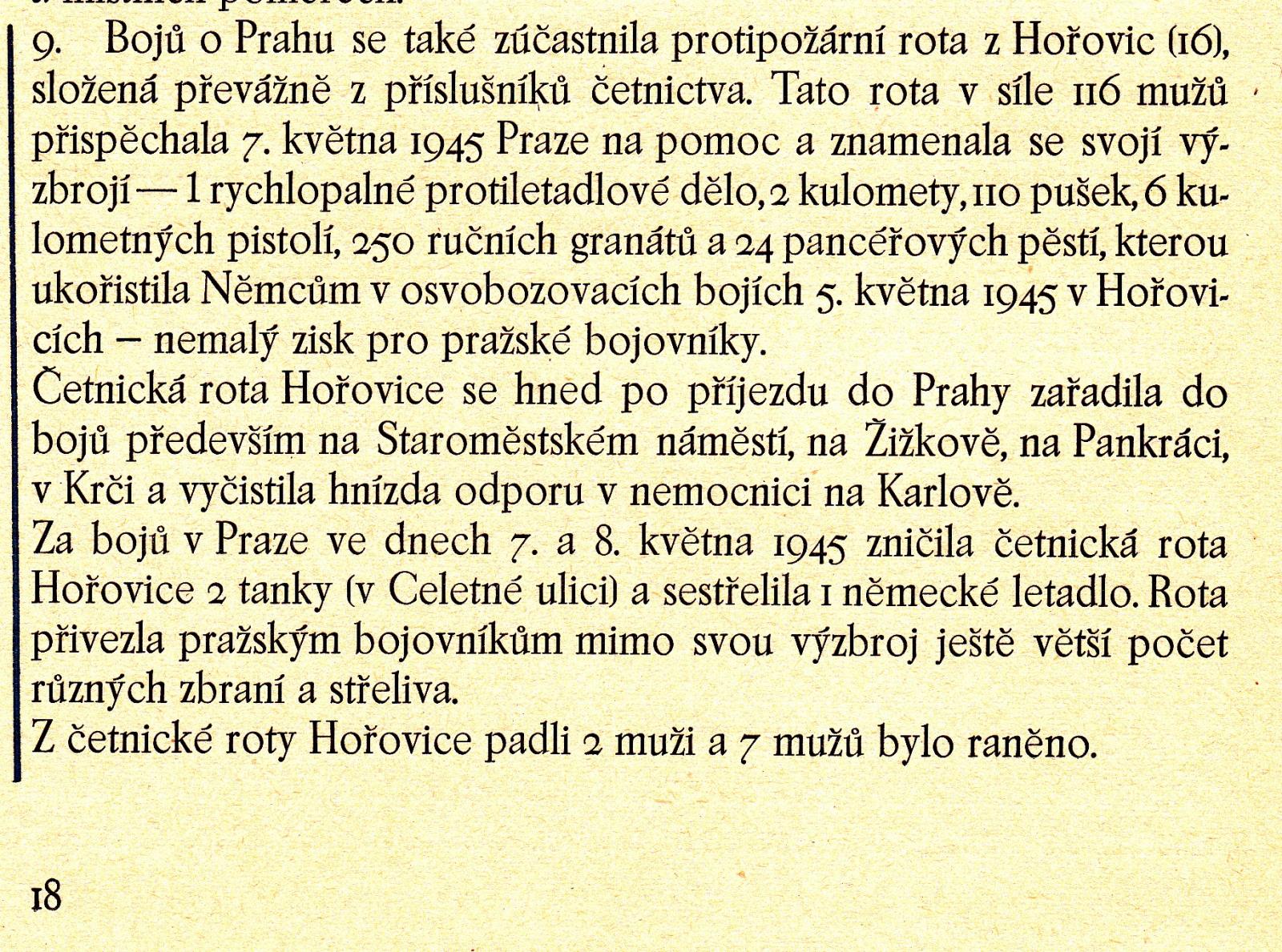 ukázka textu z publikace Četnictvo v Praze